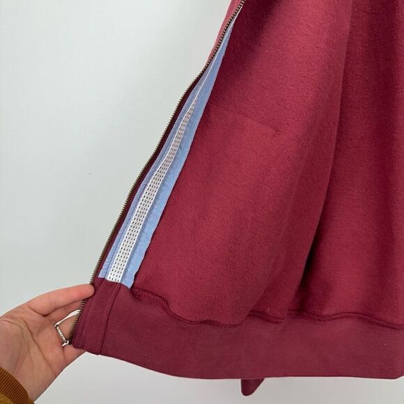 Joseph Turner Yorkshire Full Zip Jersey Sweatshirt in Dark Pink Red - Picture 9 of 11